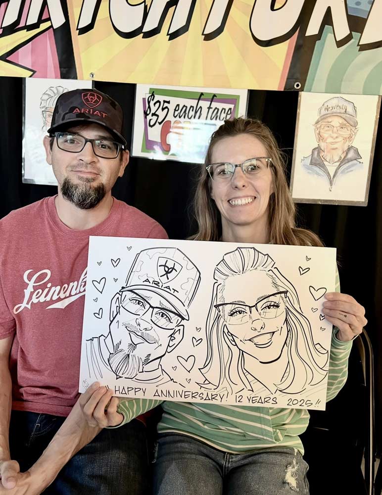 Live caricature entertainment at a party in Ogden
